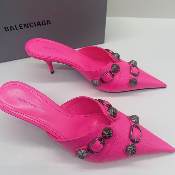 BALENCIAGA Cagole 70 Leather Point Toe Mules - Picture 5 of 13